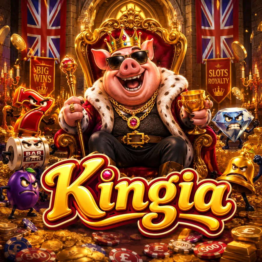 The Kingia throne hall, hung with Union flags and stacked with gold